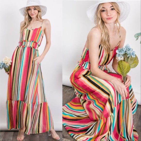 STRIPED MAXI DRESS - Picture 2 of 3